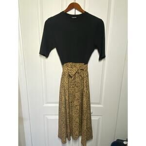 NWT Cismark Dress • Black & Leopard • M • Pockets